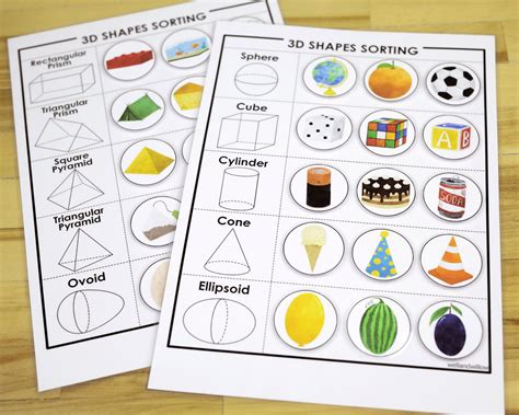 2d Amp 3d Shapes Sorting Cards Apple To 2d And 3d Shape Sort - 2d And 3d Shape Sort