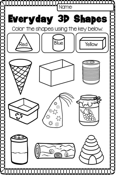 2d And 3d Shapes Worksheets Freebie Miss Kindergarten 2d And 3d Shapes Kindergarten - 2d And 3d Shapes Kindergarten