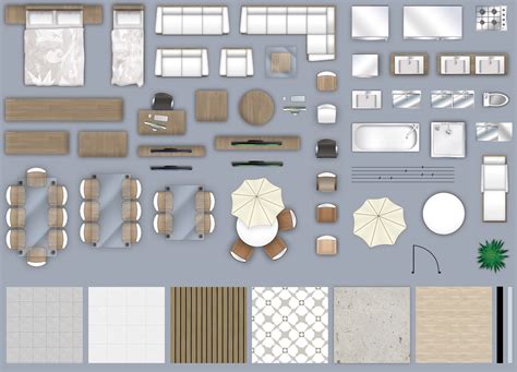 2d furniture floorplan top down view PSD 3D Model