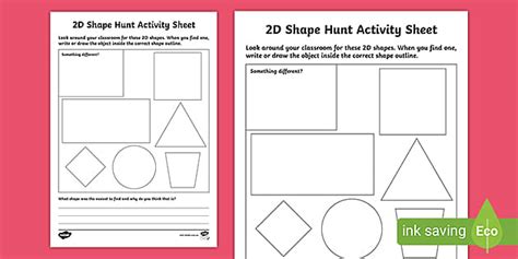 2d Shape Hunt Activity Sheet Twinkl Resources Twinkl Shape Hunt Worksheet - Shape Hunt Worksheet