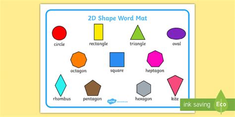 2d Shape Names Word Mat Primary Resources Teacher Primary Resources 2d Shapes - Primary Resources 2d Shapes