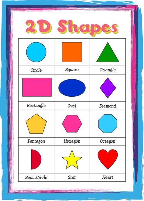 2d Shapes Charts Math Worksheets 4 Kids 2d And 3d Shapes Chart - 2d And 3d Shapes Chart