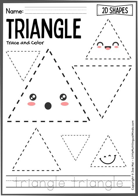 2d Shapes Triangle Preschool Activities Free Math Handwriting Triangle Worksheet For Kindergarten - Triangle Worksheet For Kindergarten