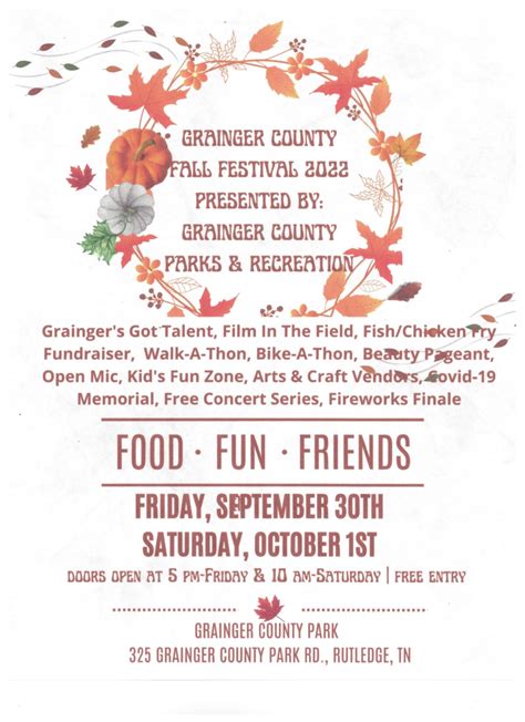 2nd Annual Grainger County Fall Festival Registration Forms Now ...