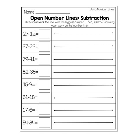 2nd Grade Math Worksheets Number Line Using a Number Line Open