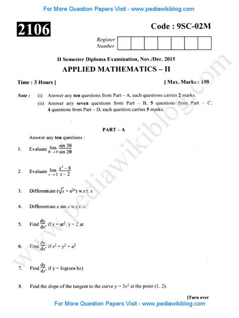 2nd Sem DIP Applied Maths 2 Dec 2015 pdf