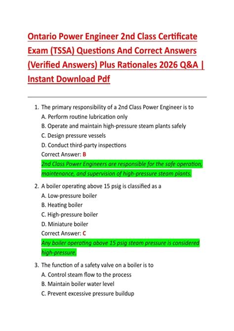 2nd Class Power Engineer Exam Questions