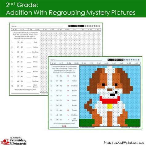 2nd Grade Addition With Regrouping Mystery Pictures Coloring Addition Color By Number 2nd Grade - Addition Color By Number 2nd Grade