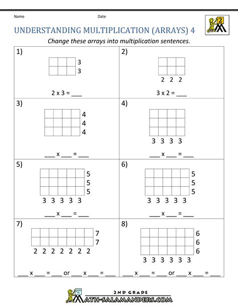 2nd Grade Array Worksheet   Multiplication Arrays Worksheets For 2nd And 3rd Grade - 2nd Grade Array Worksheet