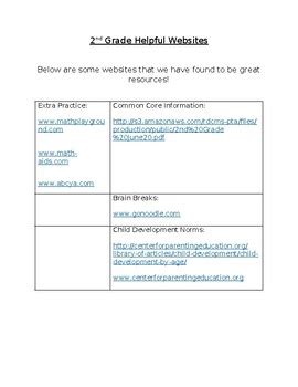 2nd grade classroom websites