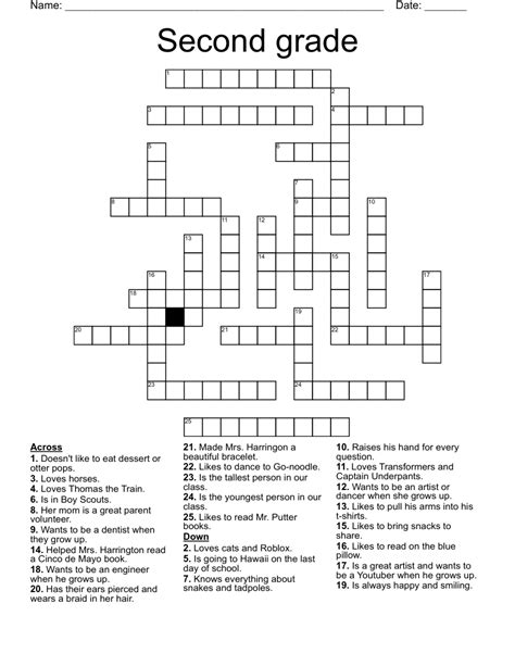 2nd Grade Crossword Wordmint 2nd Grade Crossword Puzzles - 2nd Grade Crossword Puzzles