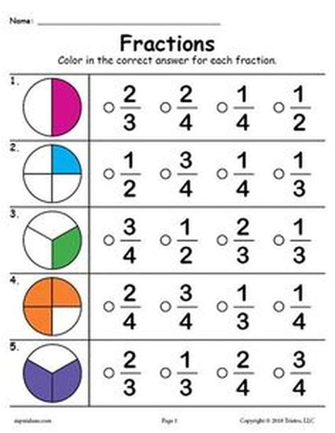 2nd Grade Fraction Worksheets With Answer Key Math Second Grade Fractions Worksheets - Second Grade Fractions Worksheets
