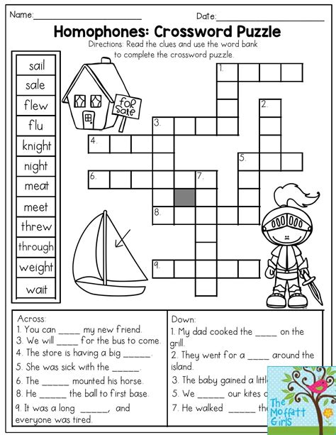 2nd Grade Language Arts Crossword Puzzles Free And 2nd Grade Crossword Puzzles - 2nd Grade Crossword Puzzles