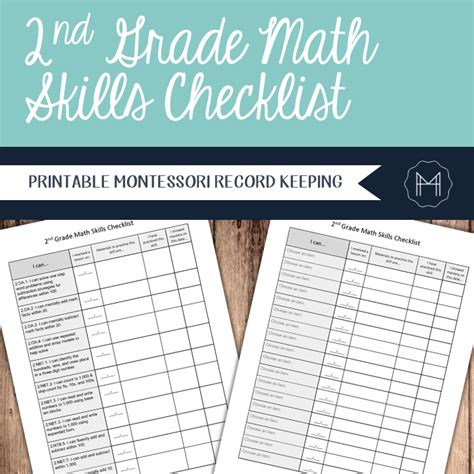 2nd grade math skills checklist.  This product includes: -A complete list o...