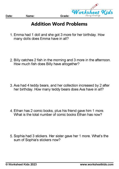2nd Grade Math Word Problems