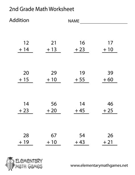2nd Grade Number Add Worksheet   6 Free Adding 10 To A 2 Digit - 2nd Grade Number Add Worksheet