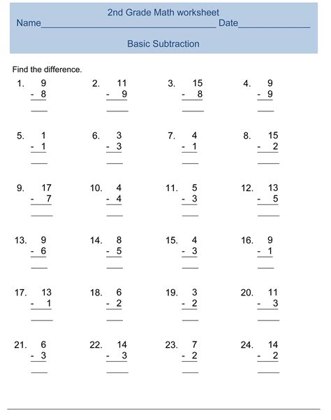 2nd Grade Printable Math Quiz Worksheets 8211 Reks Printable Worksheet 2nd Grade Math - Printable Worksheet 2nd Grade Math