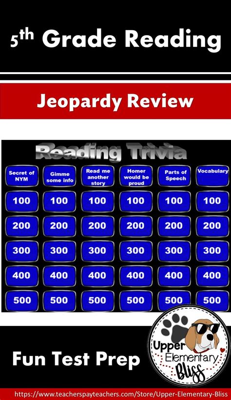 2nd Grade Reading Jeopardy Teaching Resources Tpt Second Grade Jeopardy Questions - Second Grade Jeopardy Questions