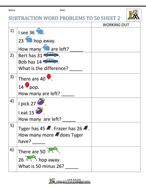 2nd Grade Subtraction Word Problem Worksheets K5 Learning Subtraction Worksheet For Grade 2 - Subtraction Worksheet For Grade 2