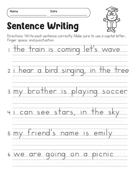 2nd grade worksheets writing sentences.  Grammar worksheet aligned to Common Core stan...