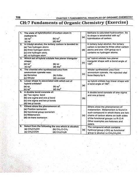 2nd Year Chemistry Chapter 7 Solved Exercise