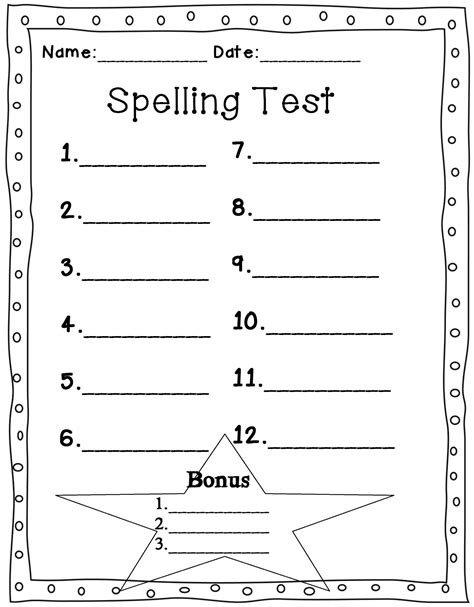 Download 2Nd Grade Spelling Test Paper 