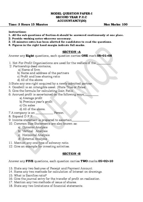 Full Download 2Nd Puc Accountancy Question Papers 