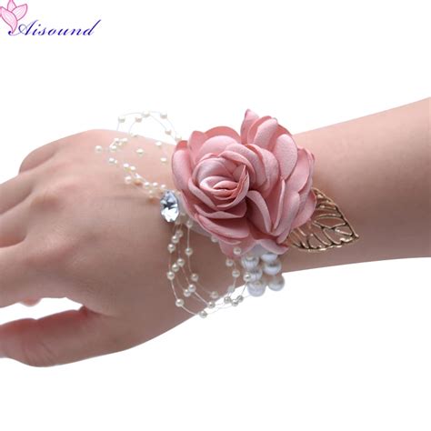 2pcs Flower Corsage Bracelet Bridesmaid Bride Corsage Wristlet …