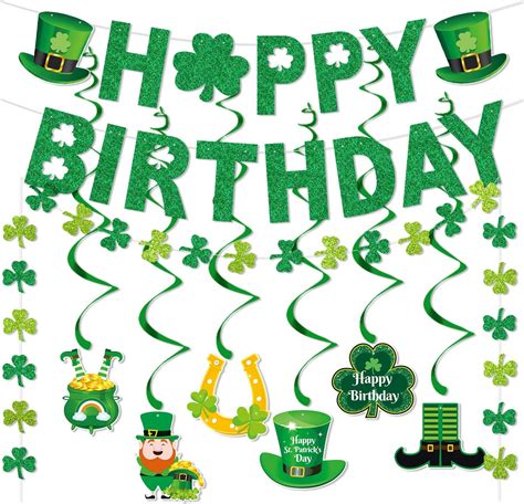 2pcs Funny Banner Birthday Party Decorations St Patty