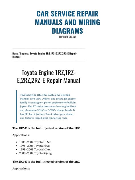 2rz Engine Manual
