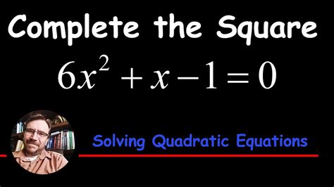 Example: 3x^2-2x-1=0 (After you click the example, change the Method to 'Solve By Completing the Square'.) Take the Square Root. Example: 2x^2=18. Quadratic Formula. Example: 4x^2-2x-1=0. About quadratic equations Quadratic equations have an x^2 term, and can be rewritten to have the form: a x 2 + b x + c = 0. Need more problem types?. 