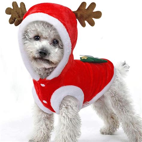 2x Dog Hoodie Dog Apparel Christmas Party Dog Cloth Puppy