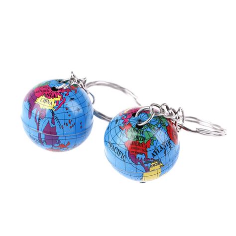 2x World map Globe keychain jewelry earth Globe art pendant