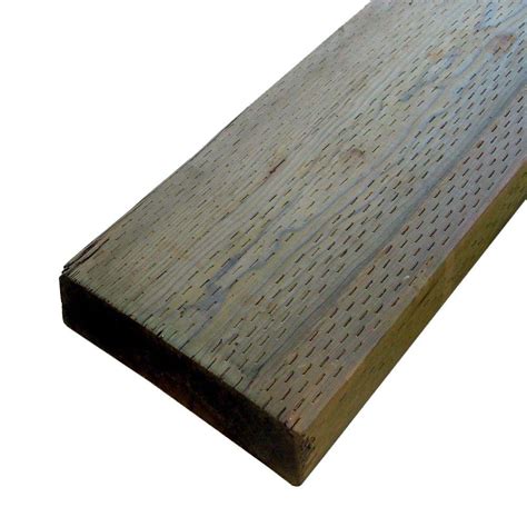 2x12x10 treated lumber. Common dimensions: 2-in x 8-in x 10-ft; actual dimensions: 1.5-in x 7.25-in x 10-ft #2 Grade southern yellow pine. Severe Weather Ground Contact pressure treated exterior wood provides lasting support and protection for all-purpose applications 
