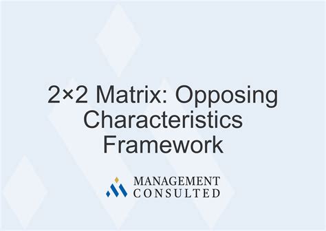 2x2 Matrix Opposing Characteristics Framework Management Consulted