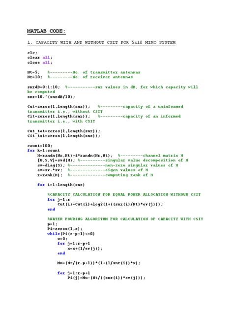 2x2 mimo matlab code.  Map bits to BPSK symbols.  This example demonstrates the ...