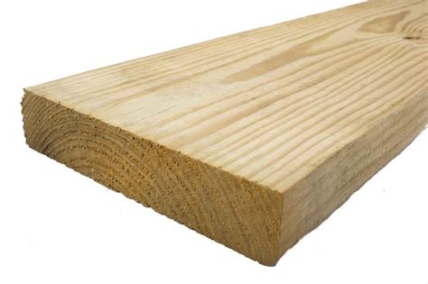 Description. Southern Pine, Pressure Treated (MCA .15), No. 3 grade lumber. Often described as a 20 ft, 2 x 8 (nominal sizing), this product typically measures 1-1/2 in thick by 7-1/4 in wide. Appearance notes: Surfaced on 4 Sides.