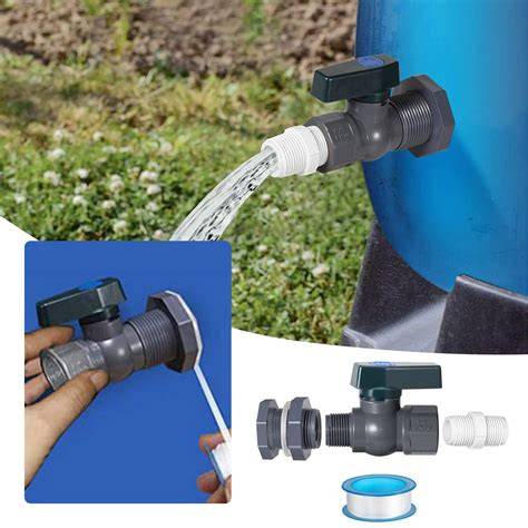 3/4 Inch PVC Rain Barrel Diverter with Bulkhead Connector and Hose ... - raincitystudios.com