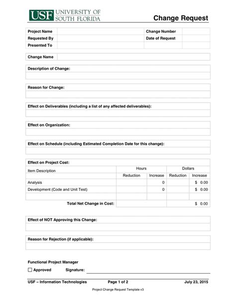 3+ Change Request Template Free Download