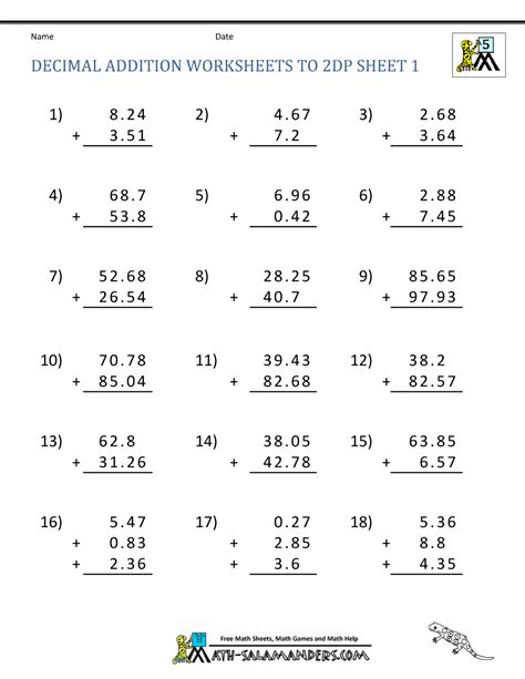 3 2 Adding And Subtracting Decimals Mathematics Libretexts Adding Decimal Fractions - Adding Decimal Fractions