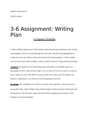 3 6 Assignment Writing Plan Docx Melissa Morrison Eng 123 Writing Plan - Eng 123 Writing Plan