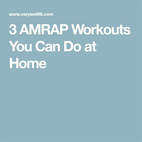 3 AMRAP Workouts You Can Do at Home