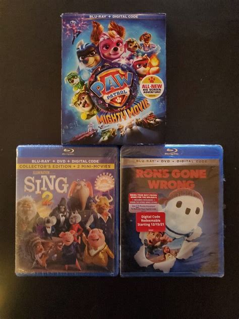 3 ANIMATED BLU-RAY MOVIE LOT, THE BAD GUYS +SING 2+ PAW PATROL…