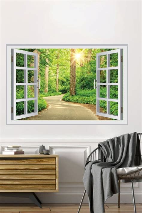 3 Boyutlu Manzara Orman Sticker.