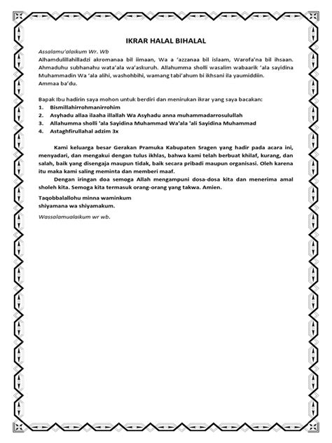 3 Contoh Ikrar Halal Bihalal 2026 dalam Bahasa Indonesia sebagai ... - muktibox.com