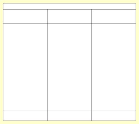3 Colum Chart Table template, Notes template, Word template
