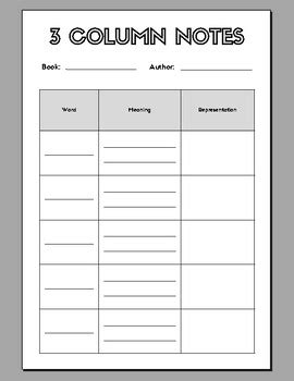 3 Column Notes Template Pdf