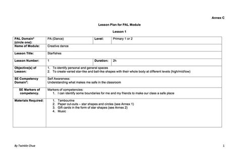 3 Creative Dance Lesson Plan Tailored For Pal Dance Lesson Plans Learning