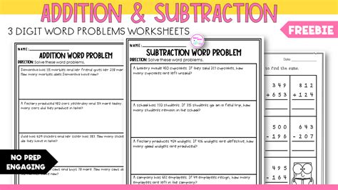3 Digit Addition Problems Worksheets For Practicing Addition Daily