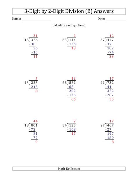 3 Digit By 2 Digit Division